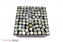 Black square lacquer box attached with mother of pearl